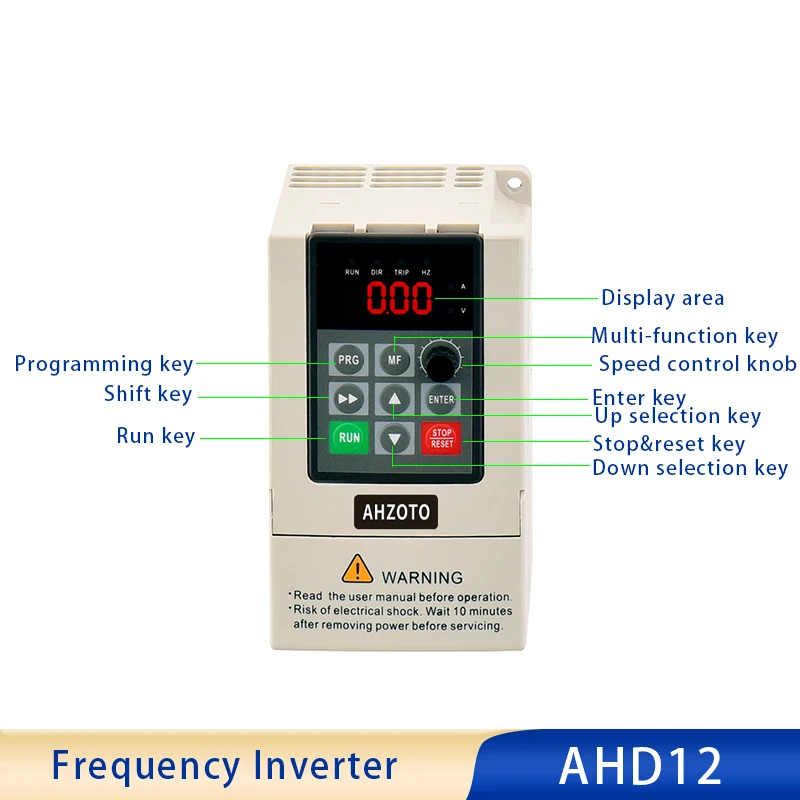 모터 속도 제어 인버터용 가변 주파수 드라이브 컨버터, 경제적인 미니 VFD, AHD12, 220V, 0.75, 1.5, 2.2KW, 1HP, 2HP, 3HP
