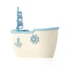 Cute Sailing Boat Wall-Mounted Tissue Box Dust-proof Lavatory Paper Finishing Box For Washroom 3