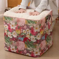 1/3/5PCS Flower Storage Bag Thickened Double Zipper Clothes Quilt Storage Bag Waterproof Moistureproof Moving Packing Bag 2