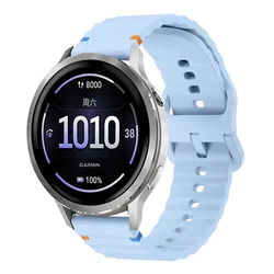 Wave Silicone Sports Strap - Universal Fit Wristband - Garmin Active 6 5 (Light Blue)