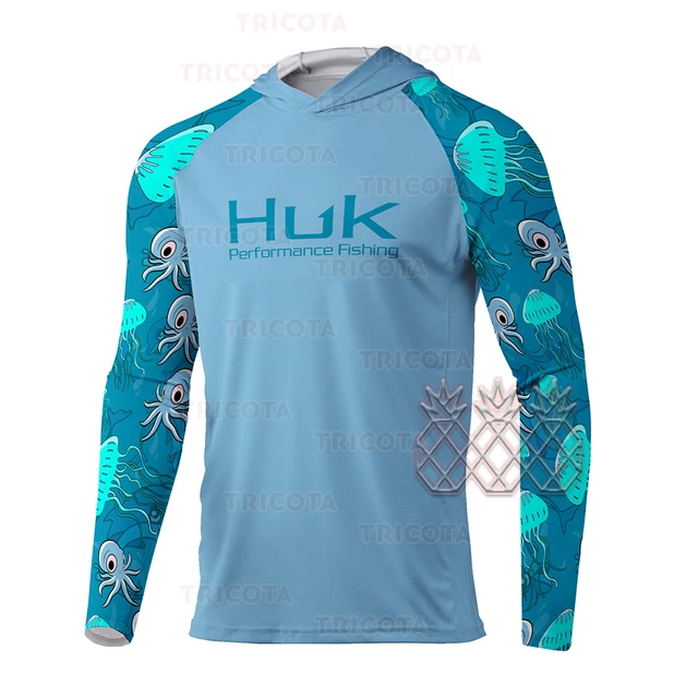 Huk Fishing Hooded Shirts Men Performance Clothing Long Sleeve Uv  Protection Fishing Top Shirt Outdoor Breathable Angling Jersey - AliExpress