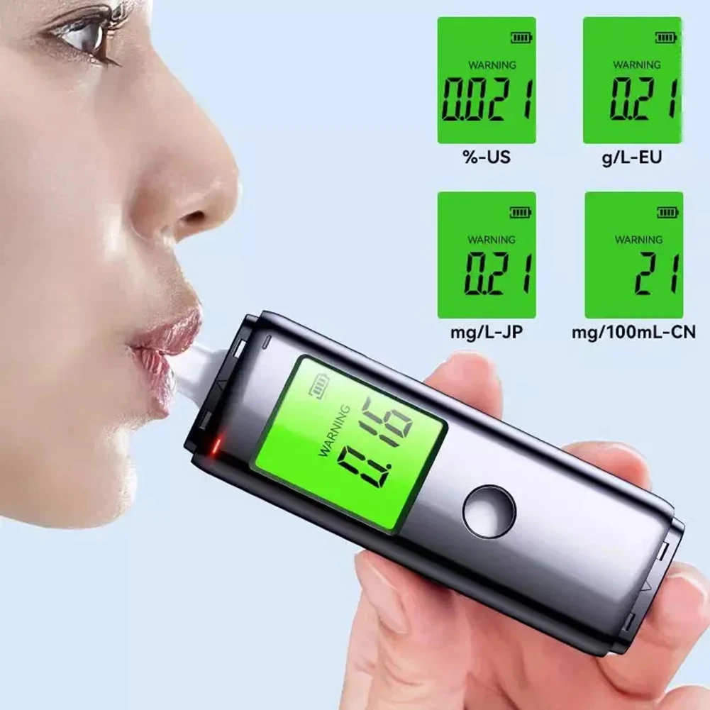 Alcohol Tester With LED Digital Display Alcoholmeter Alcohol Tester Accuracy Breathalyzer Diagnostic Tool ABS Car Accessories