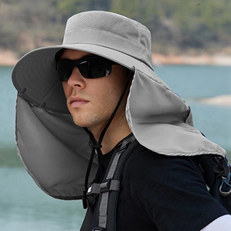 Sun Protection Bucket Hat Summer Outdoor Hunting Cycling Hiking Hats Camping Visor Caps Removable Fisherman Cap for Men Women 4