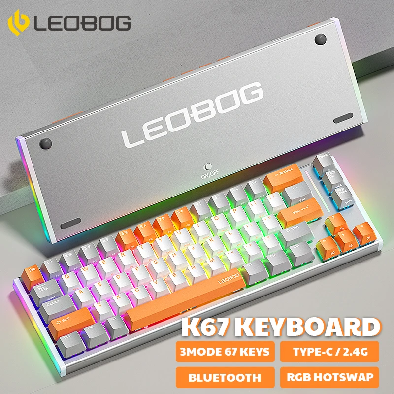 

Мини-клавиатура LEOBOG K67 Беспроводная механическая, 2,4 ГГц, Bluetooth