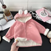 الأطفال سترة أفخم سميكة أعلى 2025 الخريف الشتاء ملابس الطفل الفتيان الفتيات الكرتون الحيوان معطف مقنع طفل ملابس خارجية 4