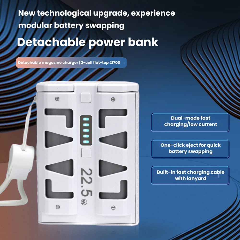 22.5W 고속 충전 파워 뱅크 DIY 키트, 2×21700 휴대용 배터리 케이스, ..