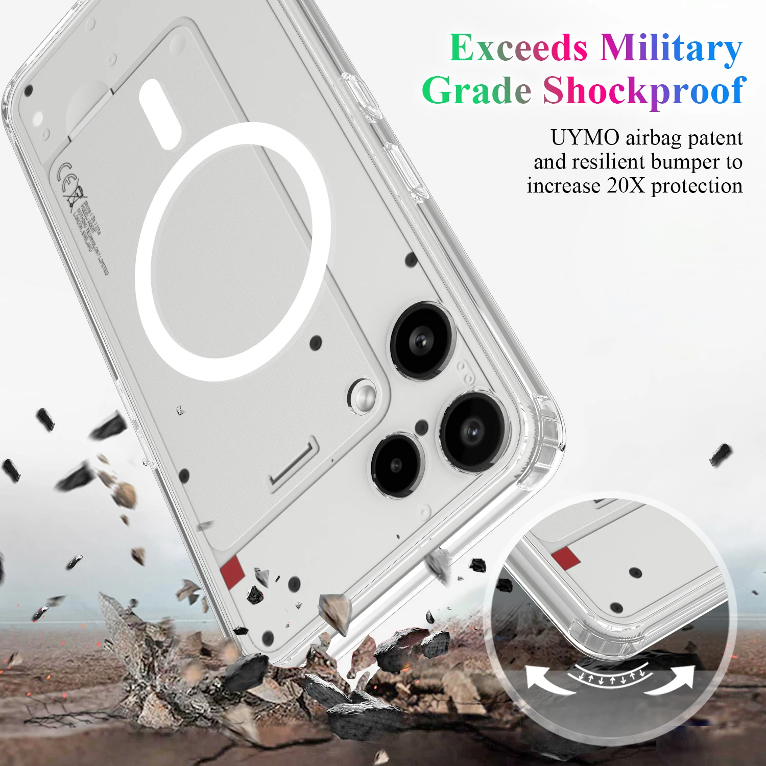 Magnetic Acrylic Transparent Scratch-Proof Hard Cover Case