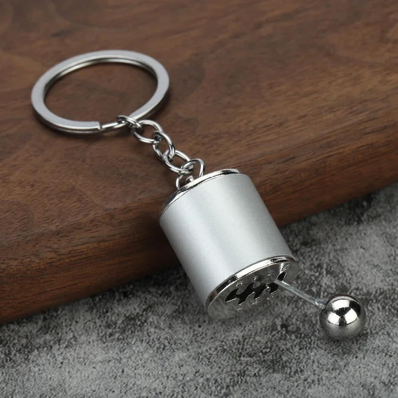 Premium Metal Turbocharger Gear Keychain with Shift Knob Pendant