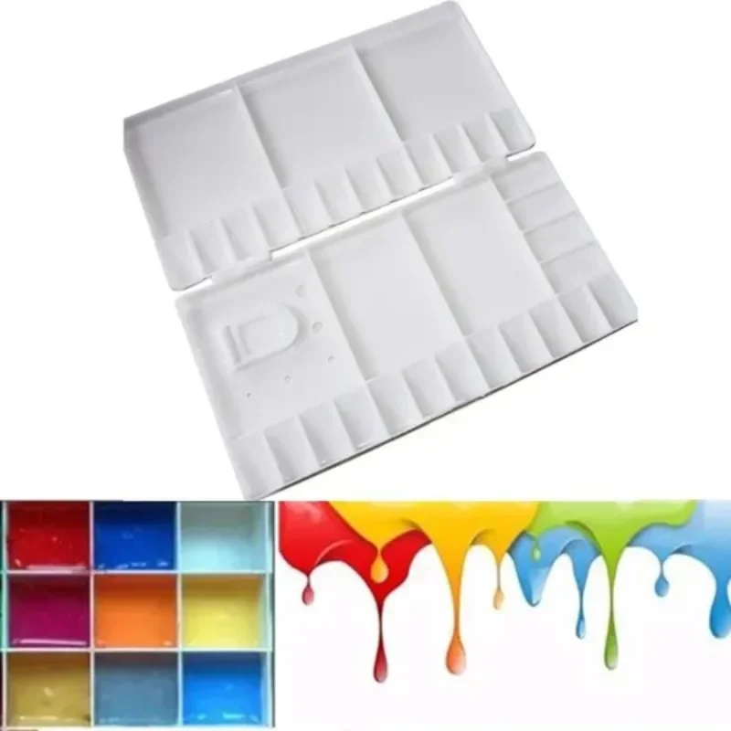 Flip Cover Plastic Oil Painting Palette DIY Watercolor Painting Supplies Drawing Tool