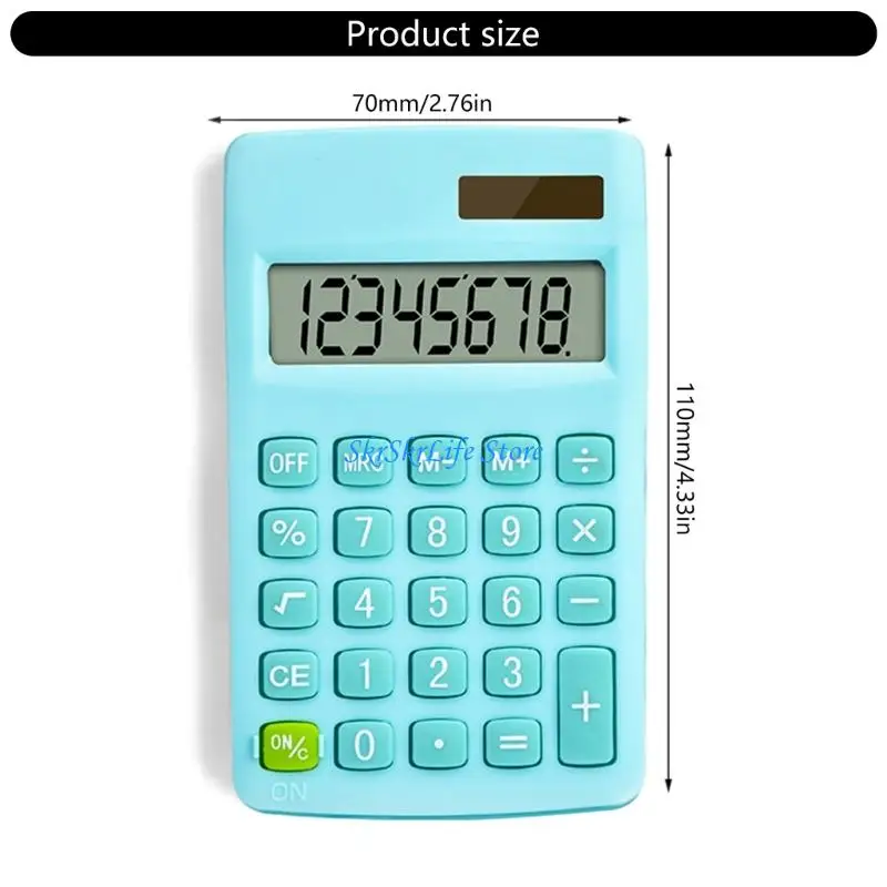 E65E 다기능 계산기 태양 전지 이중 전원 8자리 LCD 디스플레이 사무실