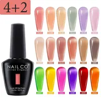 NAILCO 6pcs Ice Transparent Jelly Nail Gel Polish Set Nude Pink Crystal Color Semi Permanent Hybrid Varnish Soak Off Nails 1