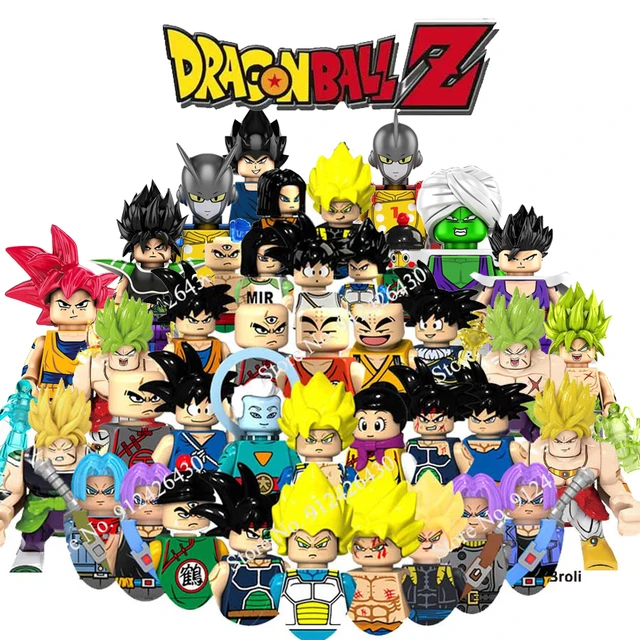 8pcs/lot Dragon Ball Anime Cartoon Goku Vegeta Dragon Buliding