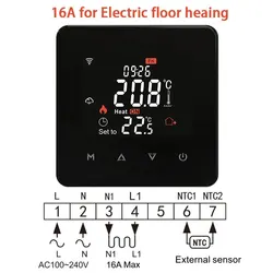 Smart Home WiFi Thermostat for Floor Heating and Boiler Control, Compatible with Google Assistant and Alexa (Electric Heat.Black)