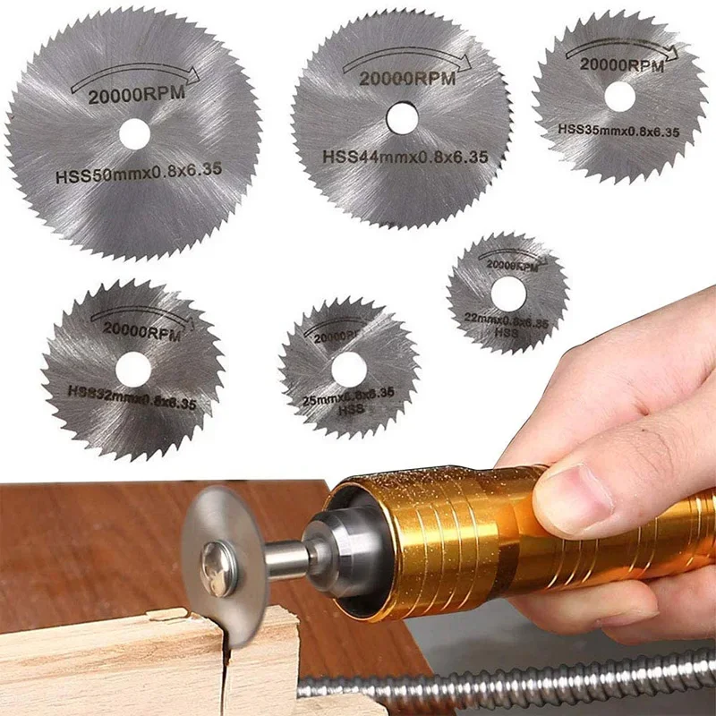 

7Pcs/6Pcs High Speed Steel Saw Disc Wheel Cutting Blades Mini Circular Saw Blade For Dremel Metal Cutter Drills Rotary Tools