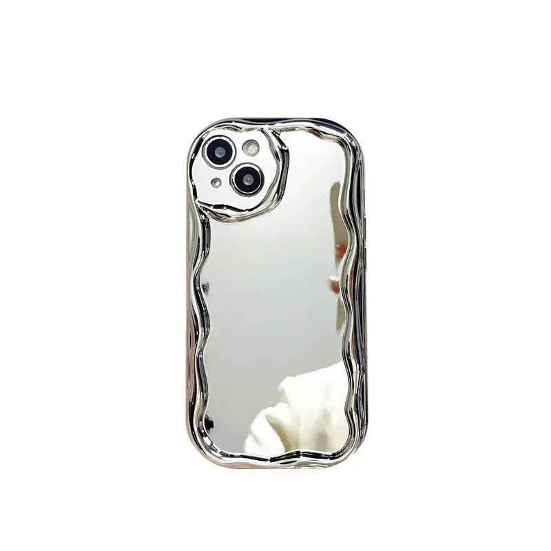 Glitter Plating Soft Mirror Case For OPPO A3 PRO Find X2 X3 X6 X7 Ultra K10 K11 K12 Reno 12 Camera Protector Wave Bumper Makeup_voghion.com