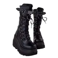 2022 New Women's Punk Style Amazon Cross-Border Sneaker Boots Plus Size Thick Bottom Medium Height Rubber Forefoot Material - Image 5