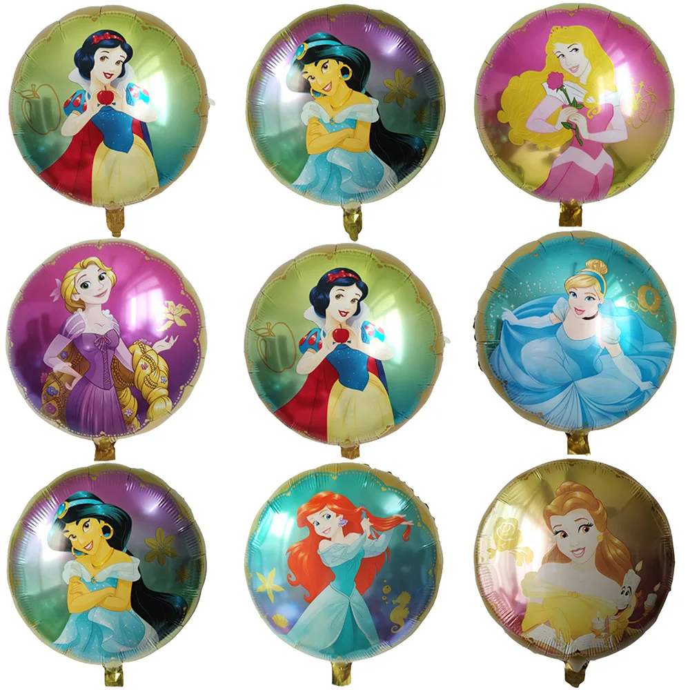 

5pcs Disney Princess Belle Snow White Cinderella Elsa Ariel Foil Balloons Girls Birthday Party Decoration Kids Toys Air Globos