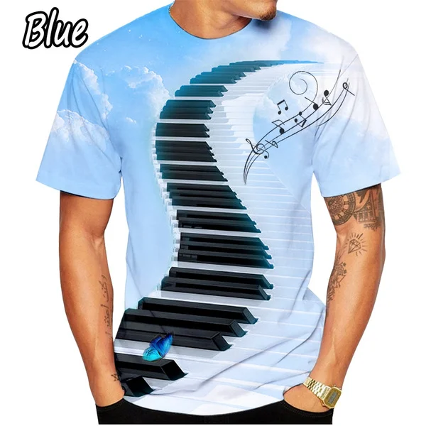 3d Music Printed Mens Tshirt | Piano Casual Shirt Men | Mens Shirt 3d Music  Print - T-shirts - Aliexpress