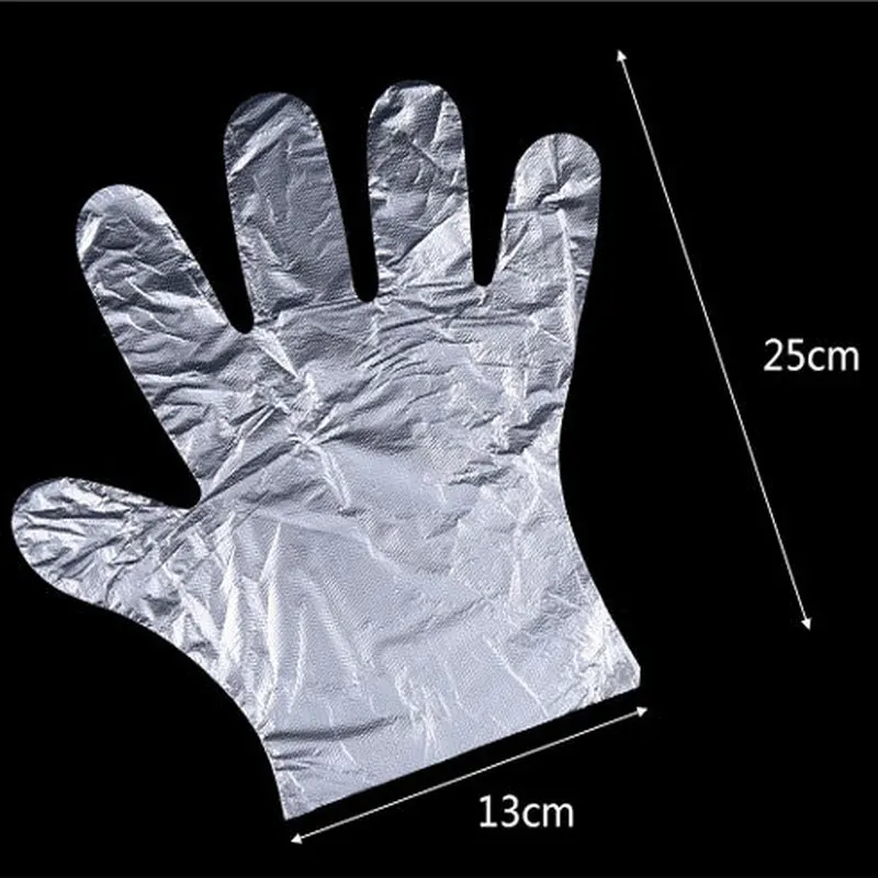 100 Pcs Boxed Disposable Gloves Film Household Kitchen And Dining Thickened Transparent Pe Plastic Gloves