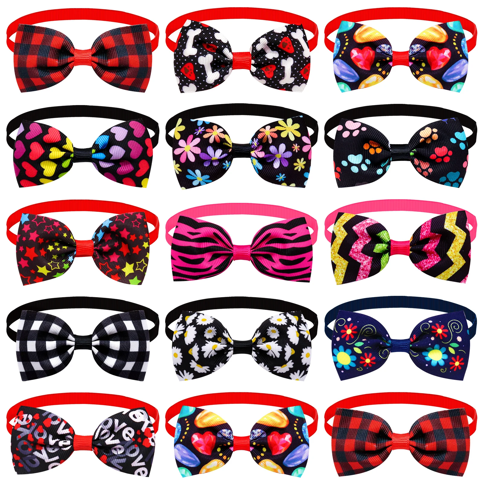 10/20PCS Handmade Dog Collars Adjustable Bows For Dogs Pet Dog Bowties Collars Grooming Accessories Pet Supplies 6