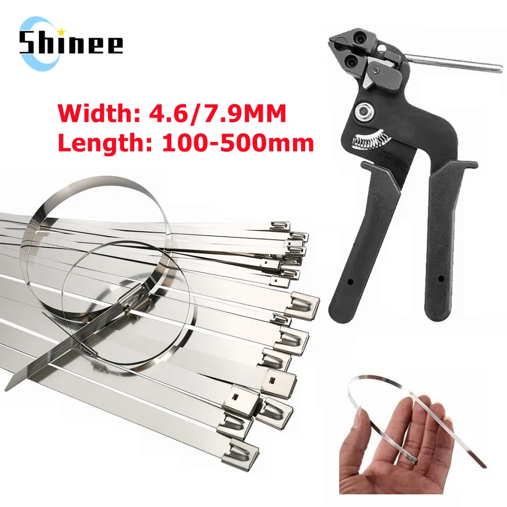 Cable Ties Plier Hand Stainless Steel Tie SelfLocking Fastening Strap
