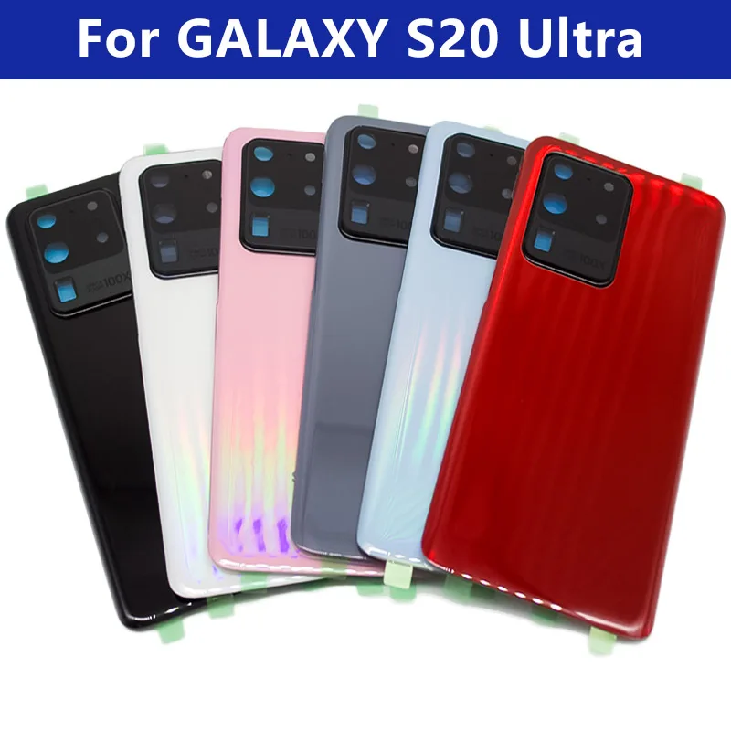 

Задняя крышка аккумулятора S20Ultra для SAMSUNG Galaxy S20 Ultra SM-G988 6,9 дюйма, задняя крышка корпуса, сменные детали с объективом камеры