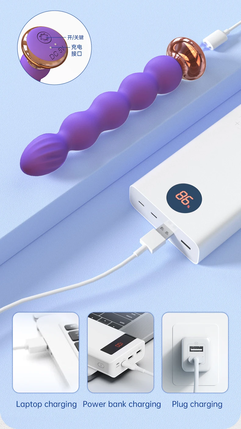 Vibratore perle anali butt plug massaggiatore prostatico_voghion.com