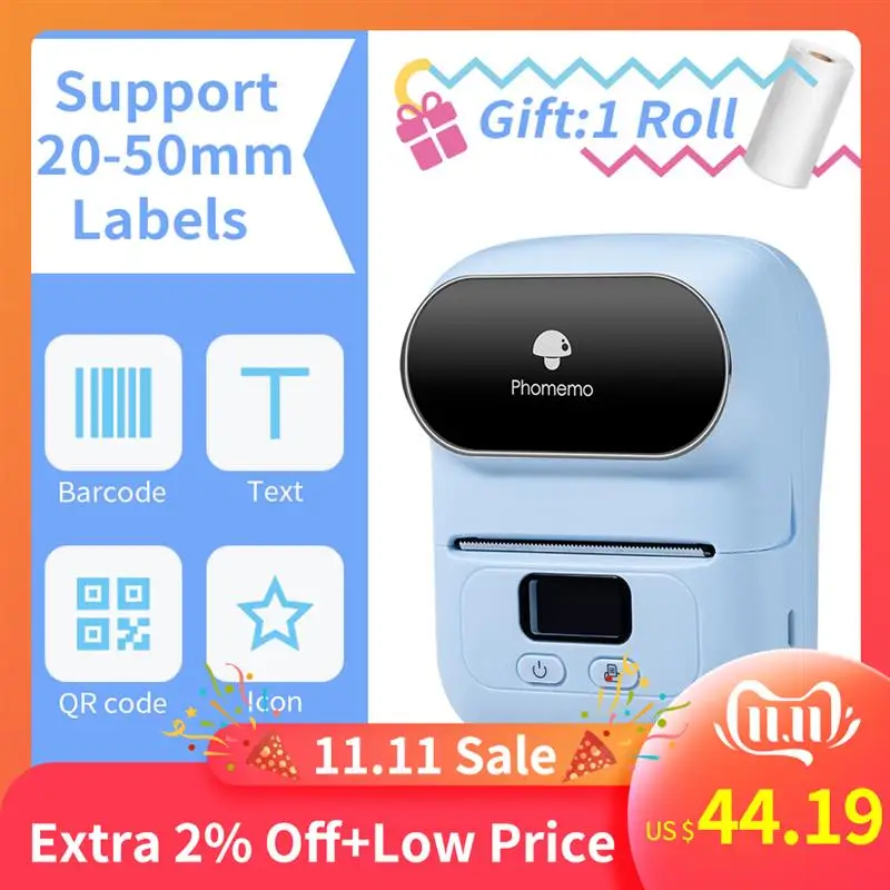 

To M110 Self-adhesive Smart Thermal Label Printer for Business,Barcode Label, Price Tag, Address Wireless Sticker Printer