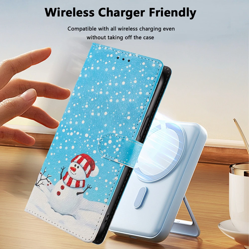 Luxury Flip Leather Wallet Phone Case - Christmas Edition