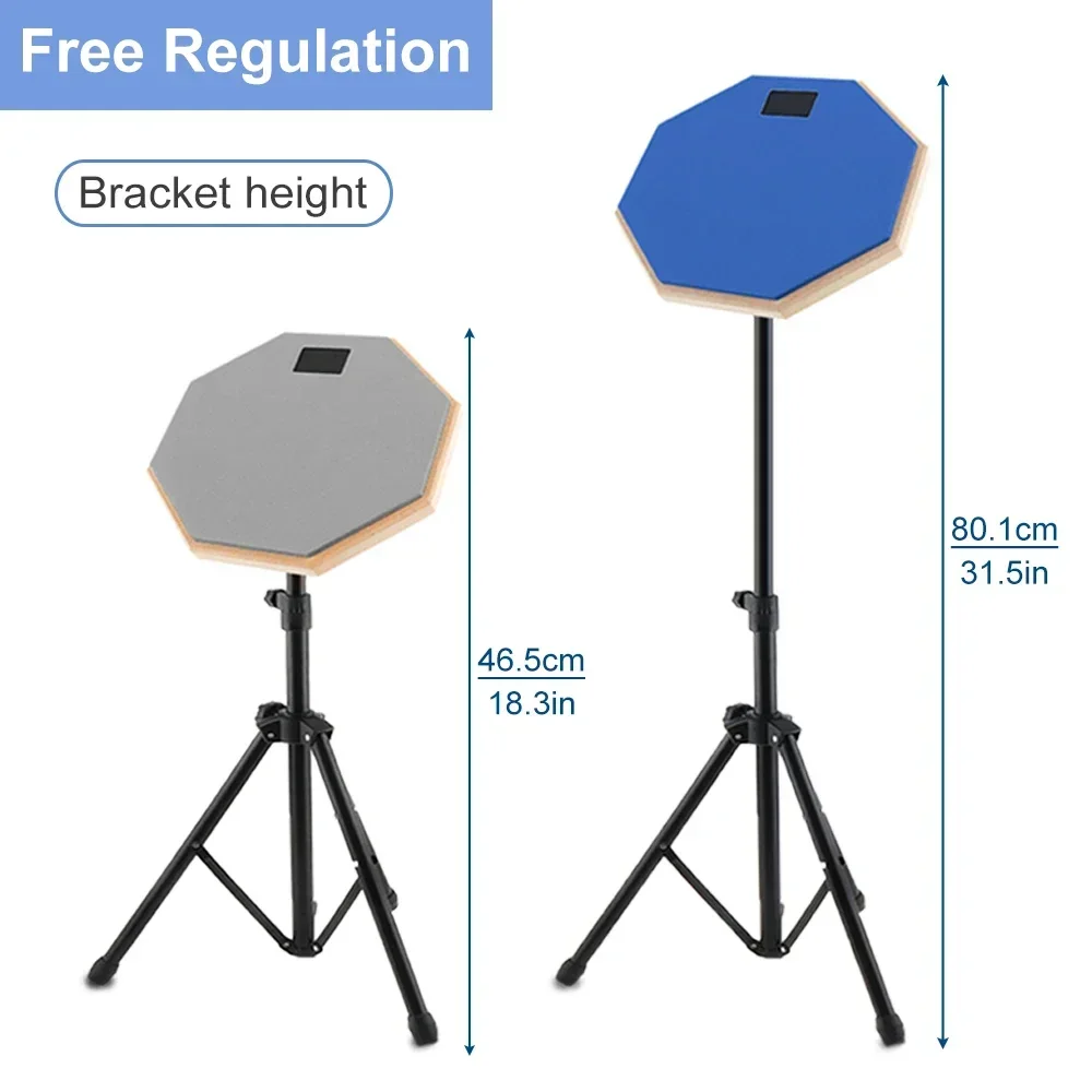 8-inch drum kit, wooden drum rubber mat, beginner training, musical percussion instrument with adjustable stand