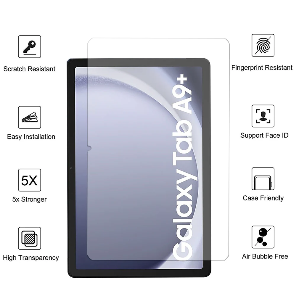 2PCS for Samsung Galaxy Tab А9+ 11'' A9 plus SM-X210 X215 X216/A9 8.7'' Tempered glass screen protector tablet protective film 4