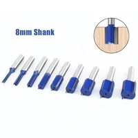 8mm Shank Router Bit Double Flute Wood Milling Cutter Carbon Steel& Alloy Straight Trimming Cutters Woodwork Tool 1