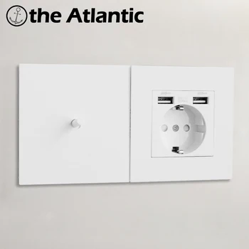 빈티지 스위치 전원 소켓, USB 토글 스위치 콘센트, 레트로 라이트 스위치, 벽 플러그, 화이트 매트 금속 스위치 및 소켓, 10A