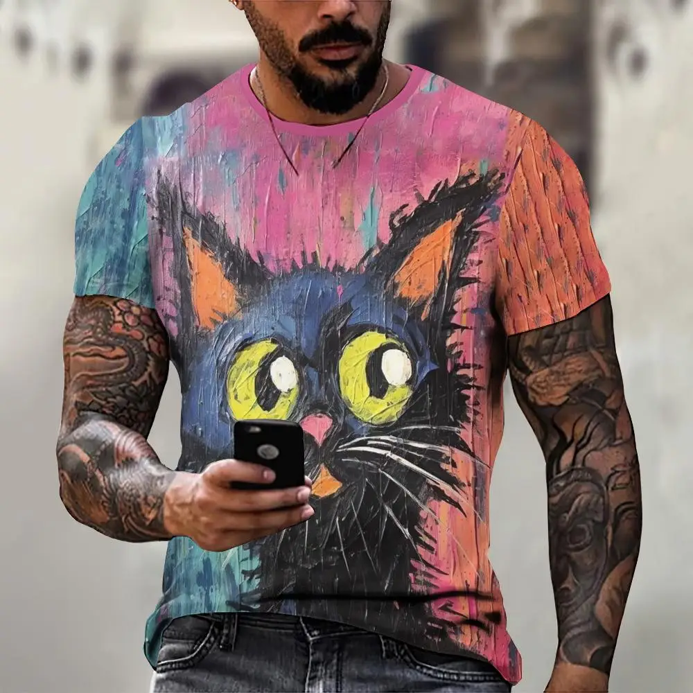 Summer Short Sleeve Animal T Shirt For Men 3d Pattern Print