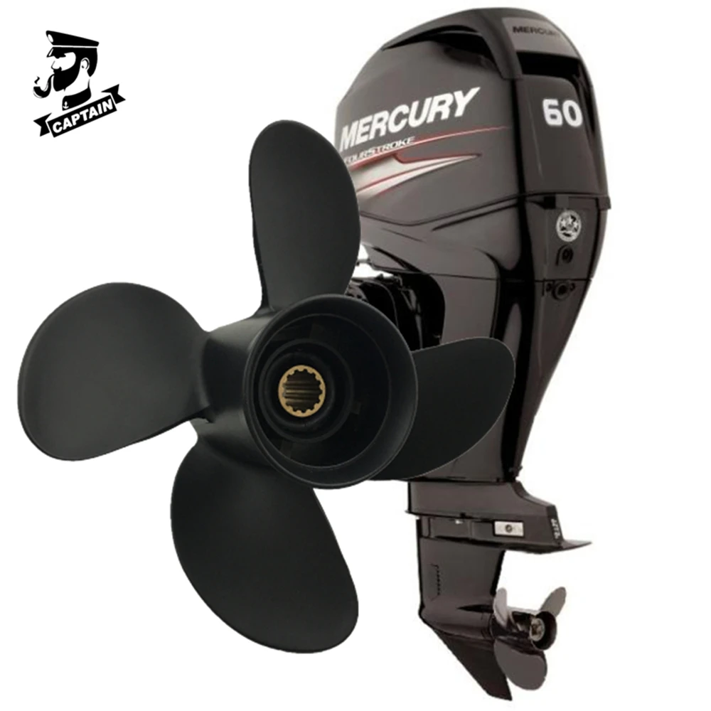 thumbnail image 2 of PWCMAN Prop 11 1/4x10 Pressed-in Hub,13 Spline Tooth 3 Blade, OEM Upgrade Aluminum Outboard Propeller Fit Mercury/Mariner/Marathon/Seapro Engine 25HP/ 30HP/35HP/40HP/45HP/48HP/50HP/55HP/60HP/70HP, Propellers - Canada 2 of 13