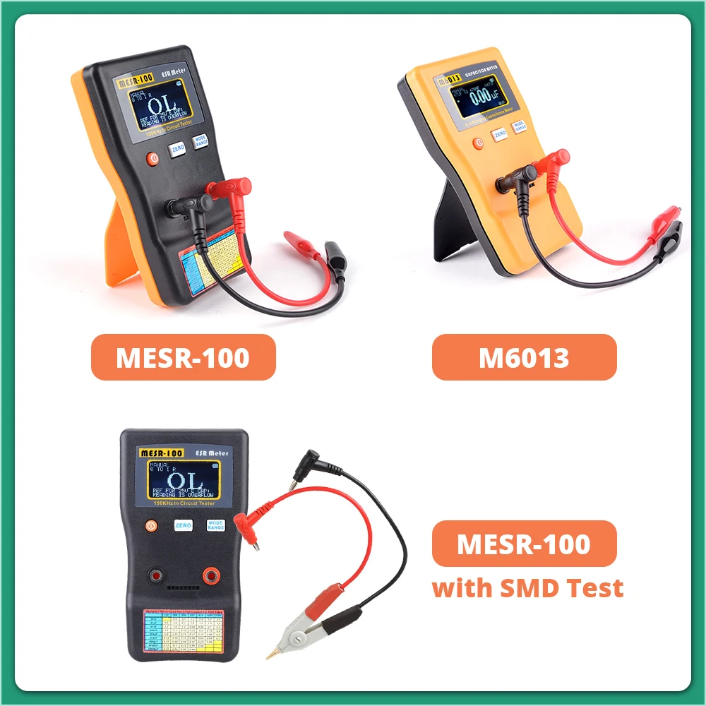 Omabeta Compteur de capacité ESR Testeur de Circuit automatique MESR-100,  testeur de capacité de résistance ESR auto multimetre