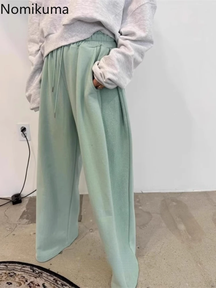 Korean Sweatpants Women Patchwork Lace Contrast Color Y2k