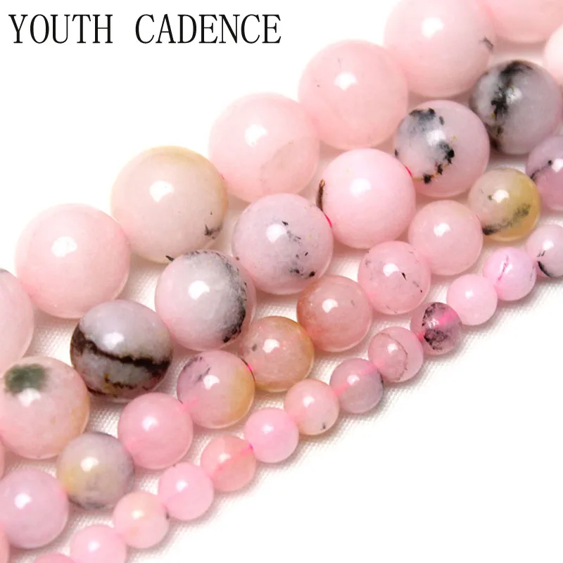 Natural Stone Gem Pink Opal Minerals Beads For  Jewelry Making  Round Loose Stone Beads  6 8 10mm Diy Bracelets Necklaces 15''