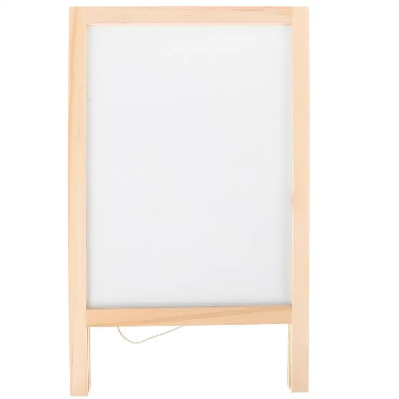 1 Set of Chalkboard Signs Double Erasable Whiteboard Double-sided Blackboard Wooden Stand Massage Board Students Chalk Board