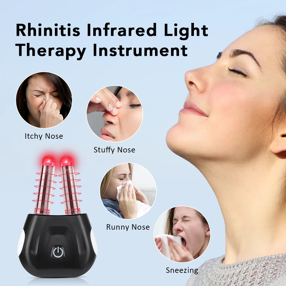 Nasal Laser Therapy Device Cordless Infrared Nasal Therapy Device Rhinitis Relief Tool Low Frequency Pulse Nose Massage for Improving Nasal Ventilation