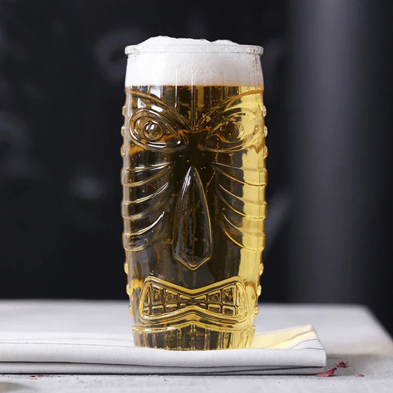Drinking Glass Bar Grimace Cocktail Glass Thickened Totem Glass Tiki Cup Halloween Grimace Drink Juice Hawaii Drinkware Bar Gifts