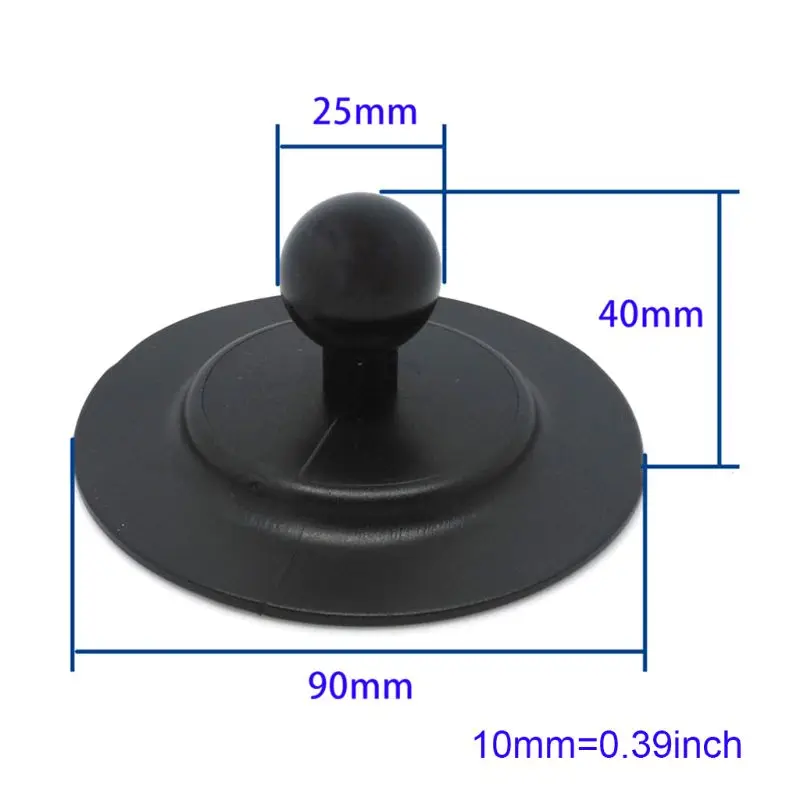 1pc Aluminum Base Rubber Motorcycle Bike Mount Black Fork Stem Base with Ball for Head for Ball Mount Adapter
