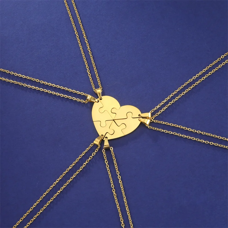 Herzförmige Anhänger-Halskette für Frauen und Mädchen, Edelstahl-Halsketten, Kette für Liebende, Freundschaft, personalisierte Familien-Geschenke, beste Geschenke – Detail 10
