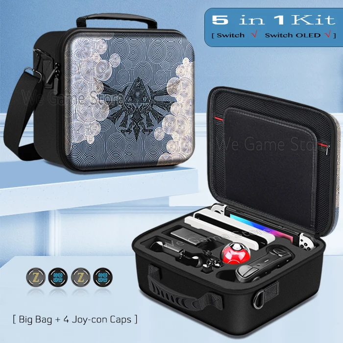 Premium Travel Carrying Case for Gaming Accessories - High-Quality Portable Storage Messenger Bag with Hard Shell