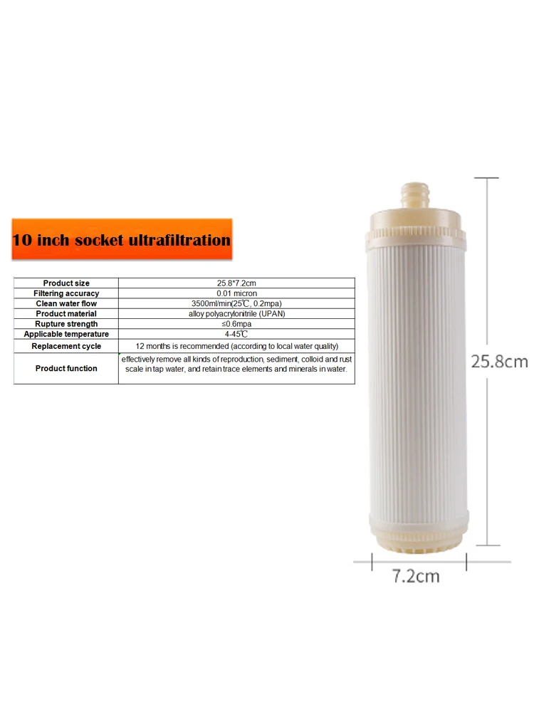 Filtre à Sédiments Avec Membrane D'ultrafiltration 0,01 Micron Pour Boitier De Filtre 10 Tlchf Rc