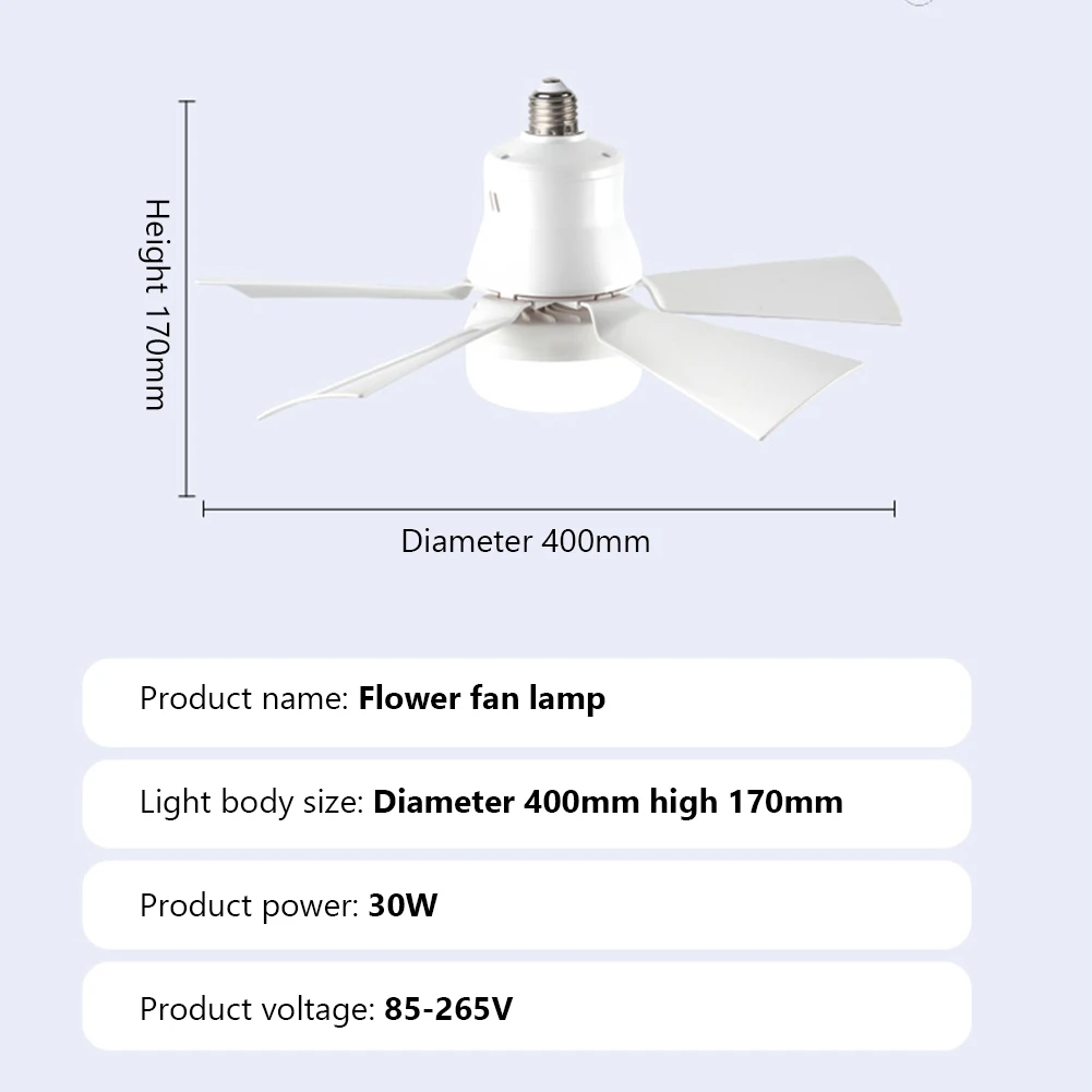 2-in-1 Portable Ceiling Fan & Light With Remote Control