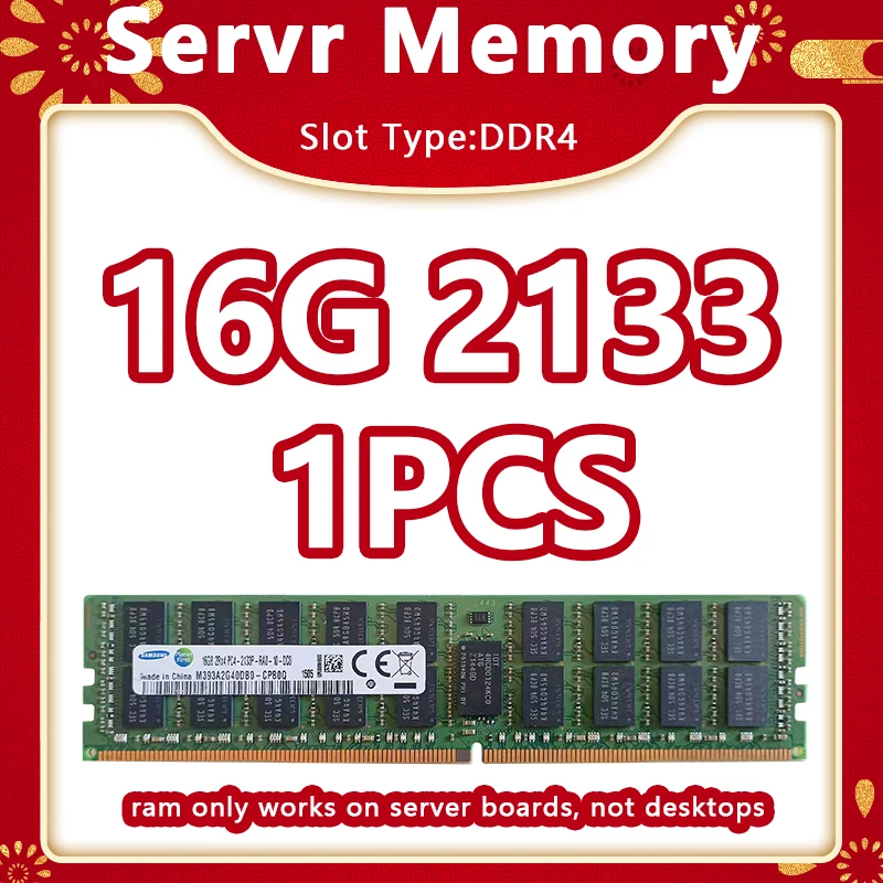 Ddr4 ראם 16 ג 'יגה-בר זיכרון pc4 2133mhz ecc זיכרון שרת זיכרון זיכרון 16 ג' יגה-ד 4 2133 V3 עבור x99 16gb 2133mhz