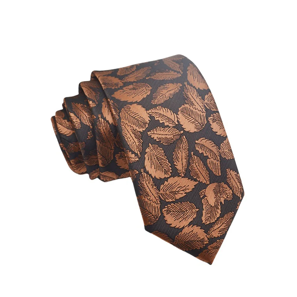 Luxuriöse braune Herren-Seidenkrawatten mit Jacquard-Punkt- und Blumenmuster, 8 cm, Accessoires für den Alltag, für Geschäft, Hochzeit, Party – Detail 10