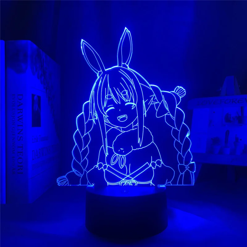 Kawaii Usada Pekora Hololive Vtuber Led Night Light for Room Bedroom 16/7 Colors Flash Decorative 3d Table Lamp Manga Nightlight led night light