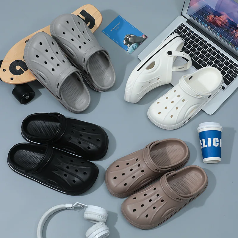 

Cave shoes men's summer wear hollow trend stepping on feeling EVA soft sole trend baotou drag non-slip beach sandals